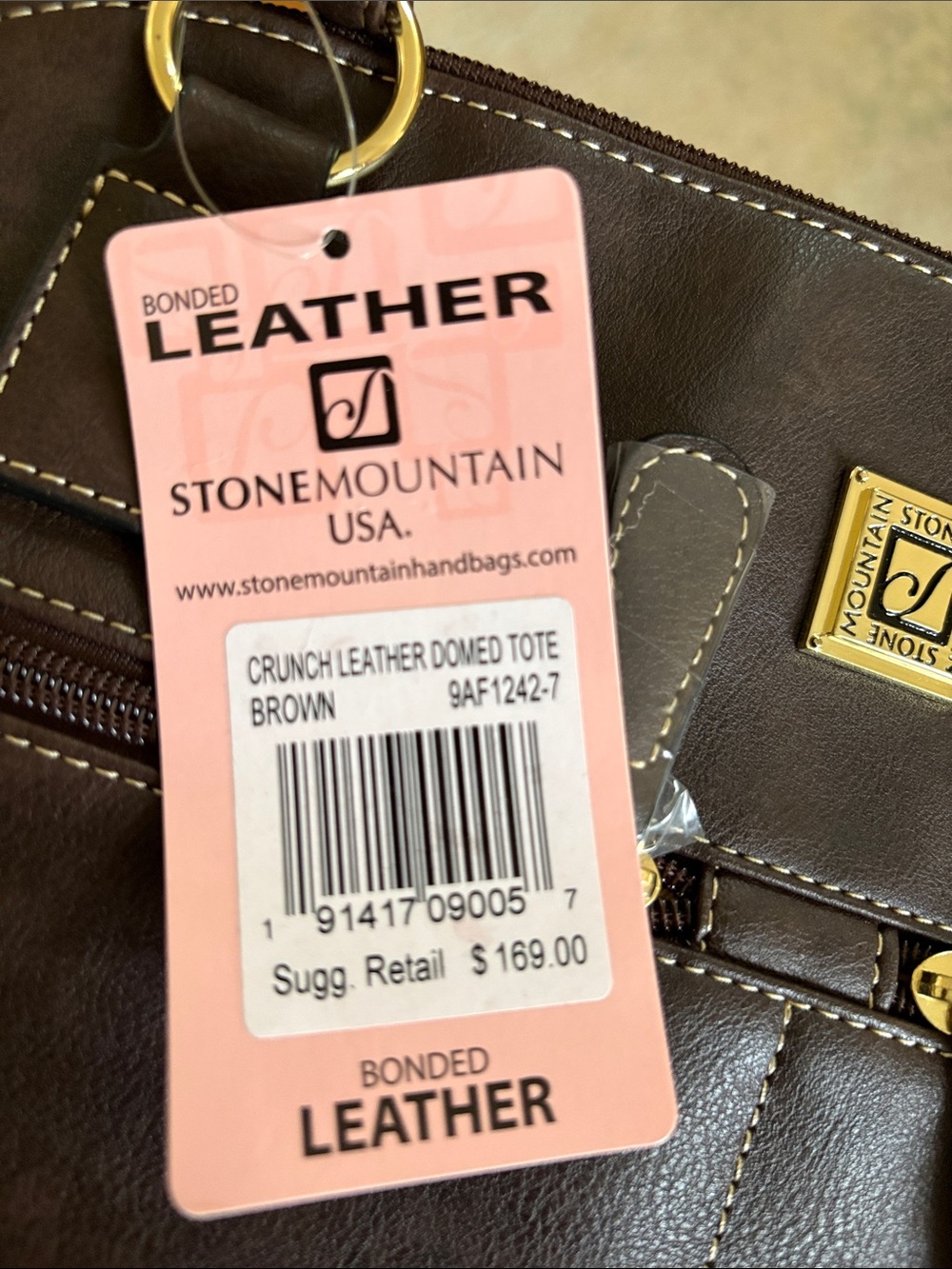 NWT brown Stone Mountain leather handbag - Picture 6 of 13